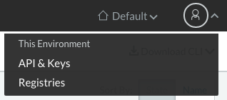 User menu